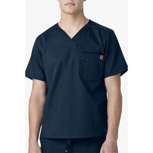Carhartt Ripstop Men's 2-Pocket Utility Scrub Size L Navy Top Style:C15108 EUC